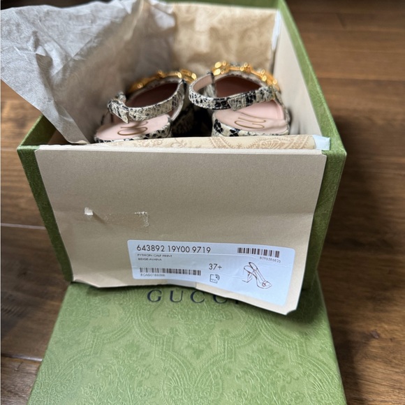 Gucci Python block heel slingbacks - Picture 4 of 4